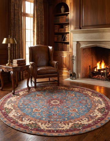 195cm x 195cm Hand Knotted Kazak Round Rug
