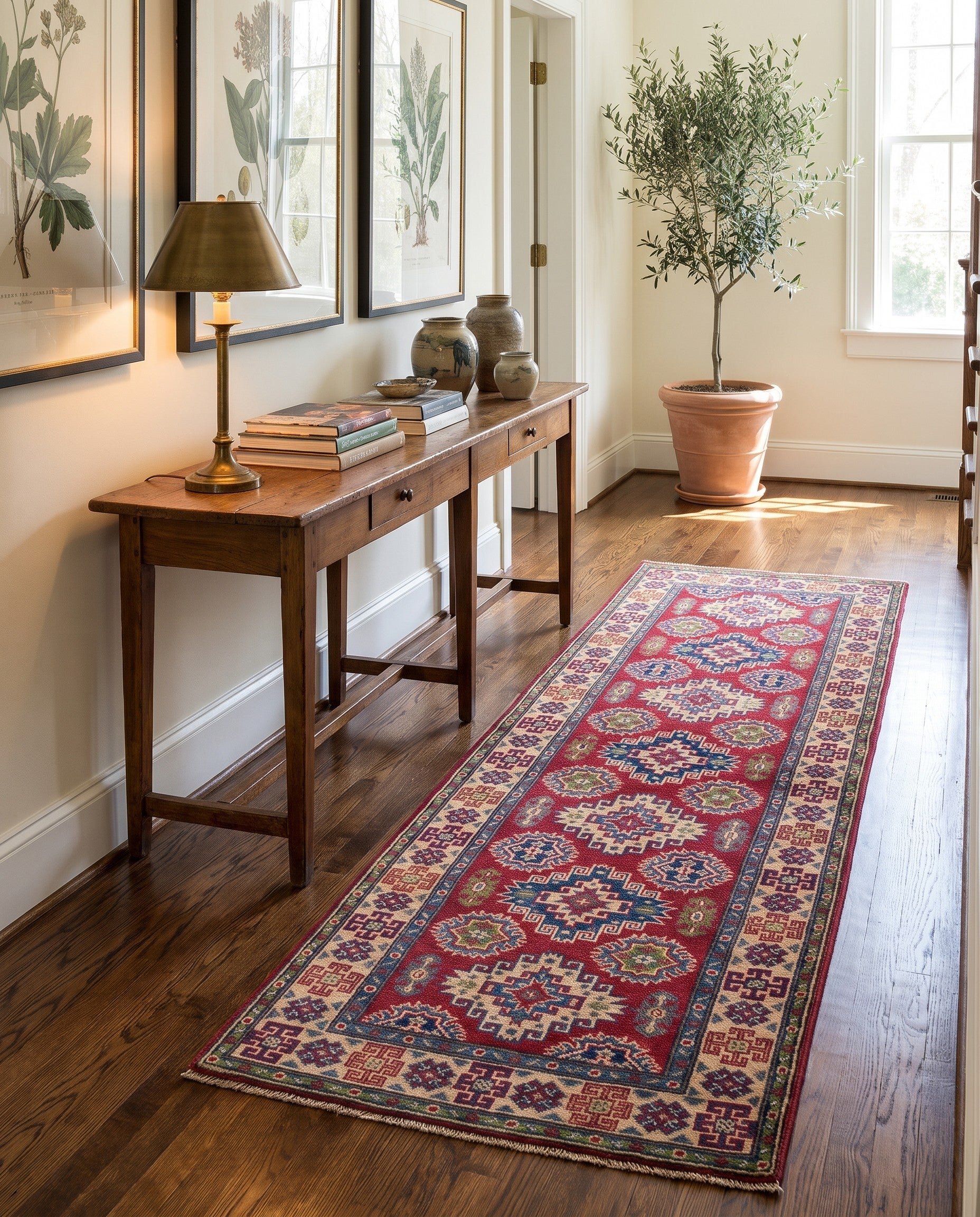 2' 8 x 8' 1 Hand Knotted Kazak Runner Rug