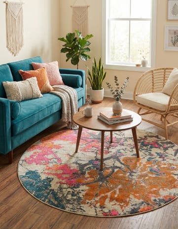 Beige Aria Round Rug