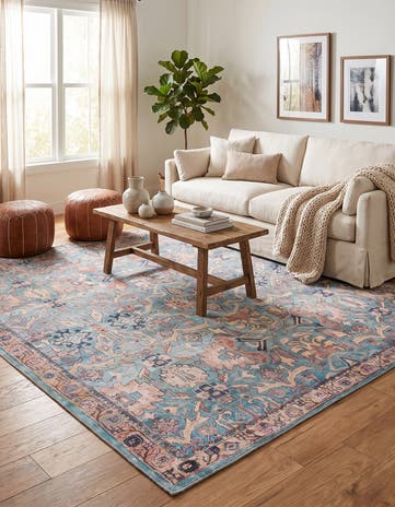 7' 10 x 7' 10 Washable Nostalgia Square Rug