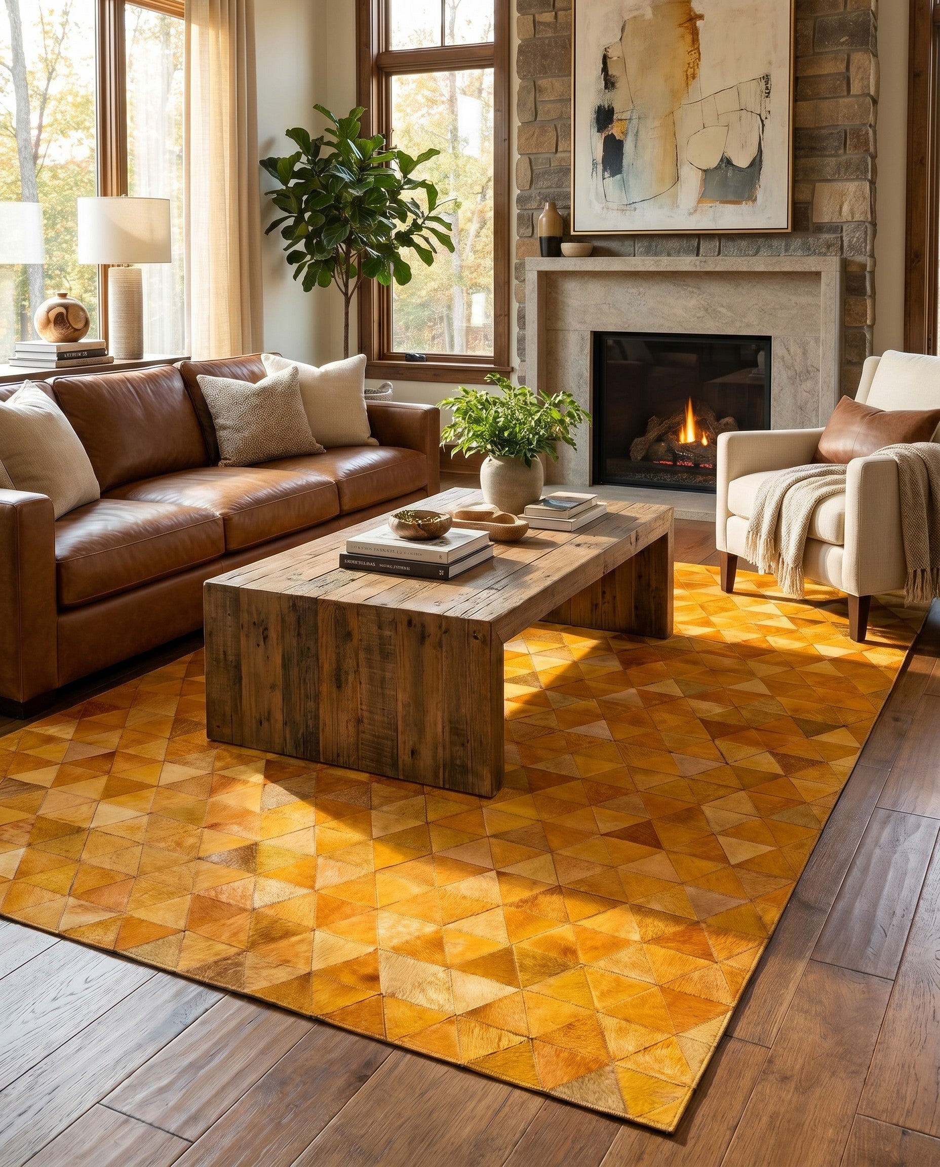 5' 2 x 8' 2 Cowhide Stocks Rug
