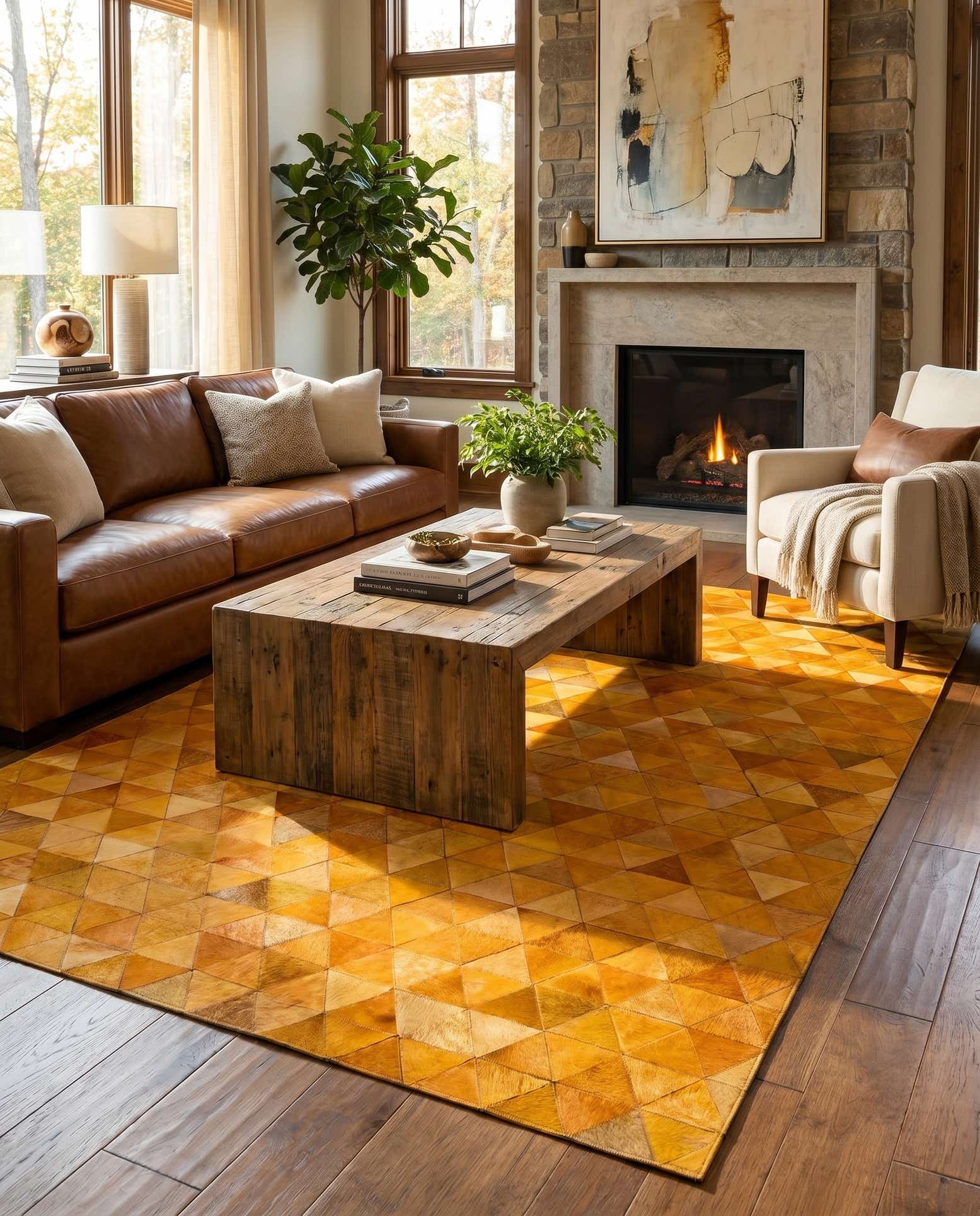 5' 2 x 8' 2 Cowhide Stocks Rug