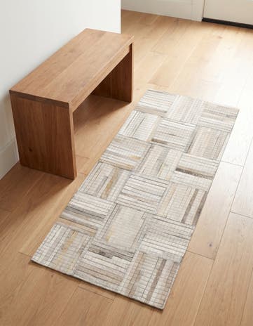 1' 2 x 3' 1 Cowhide Leather Runner Rug