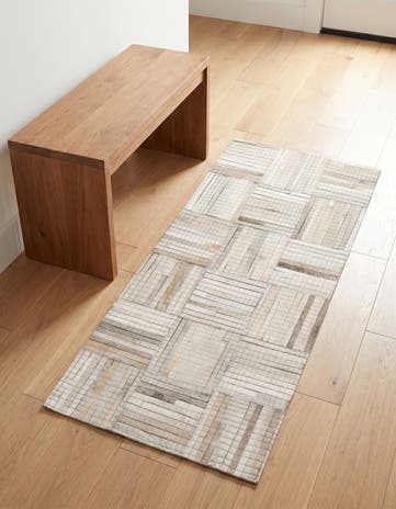 1' 2 x 3' 1 Cowhide Leather Runner Rug