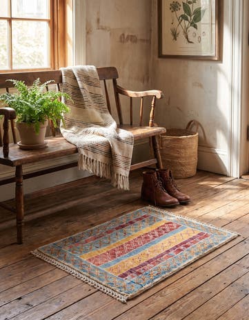 1' 4 x 2' Hand Knotted Ziegler Rug