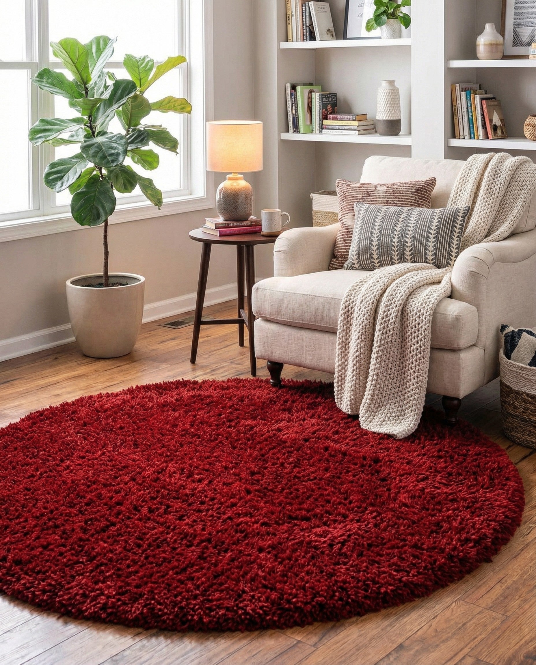 6' x 6' Infinity Shag Round Rug