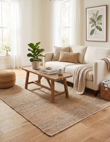 5' 1 x 8' Hand Woven Laurel Handwoven Jute Rug