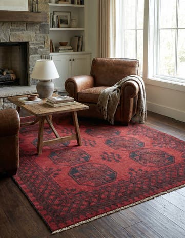 5' x 6' 2 Hand Knotted Afghan Akhche Wool Rug
