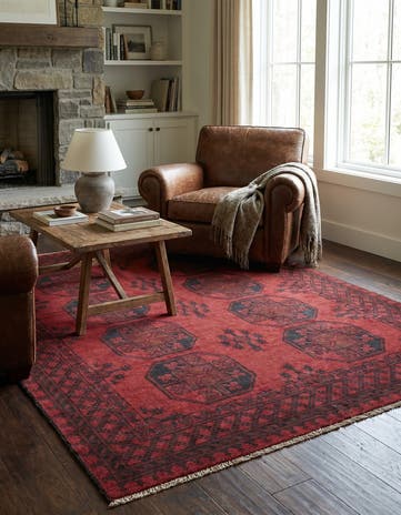 5' x 6' 2 Hand Knotted Afghan Akhche Wool Rug