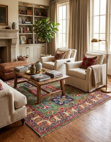 4' 11 x 6' 10 Hand Knotted Kazak Rug