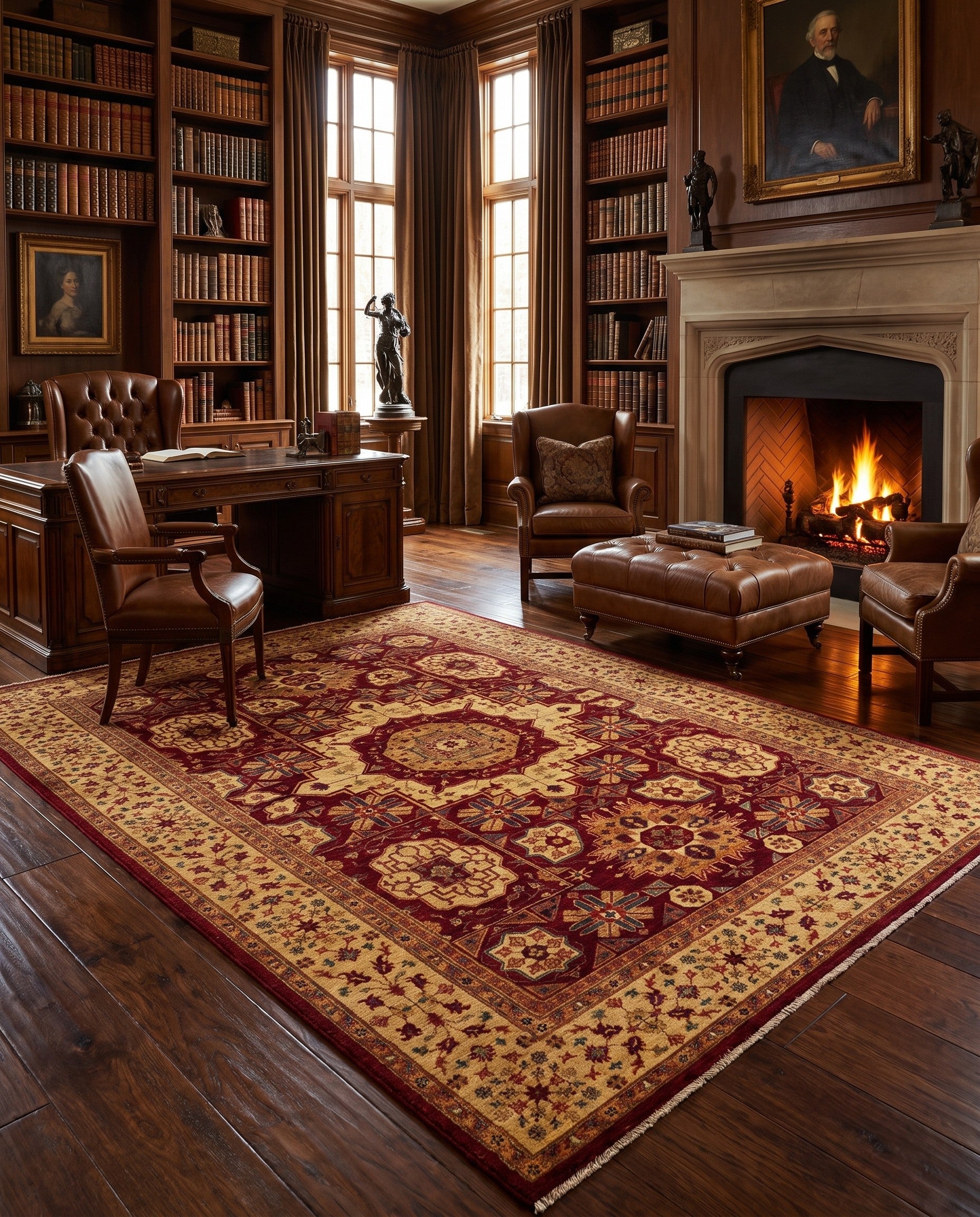 7' x 9' 8 Hand Knotted Mamluk Ziegler Rug