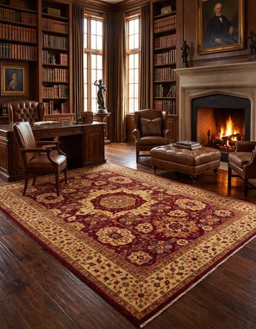 7' x 9' 8 Hand Knotted Mamluk Ziegler Rug
