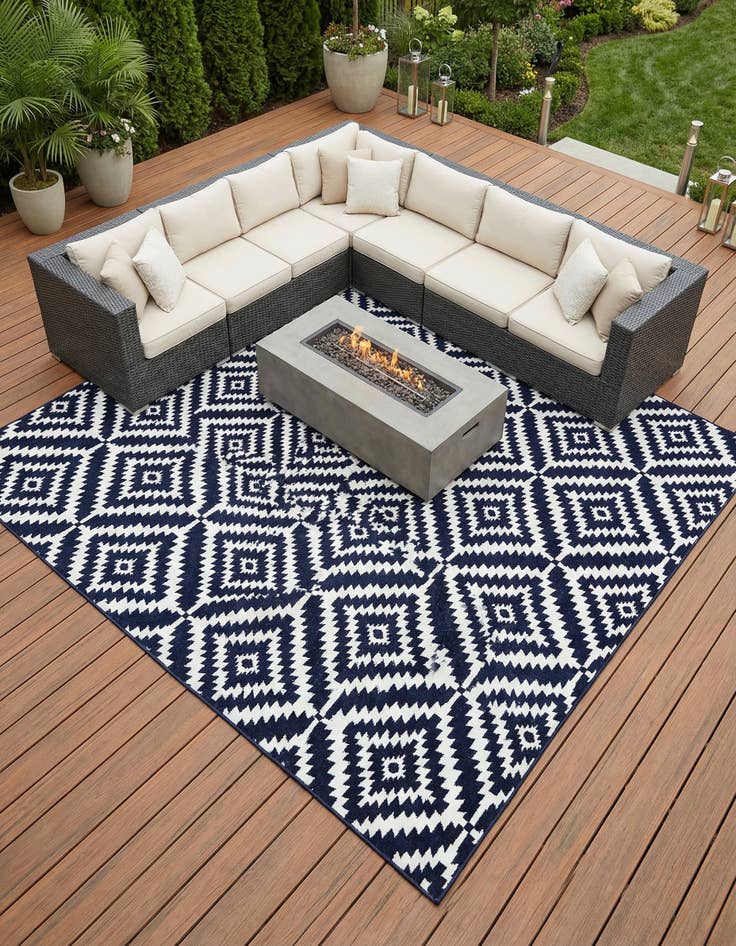Detail image of 10' x 10'  Washable Sabrina Soto Indoor / Outdoor Square Rug