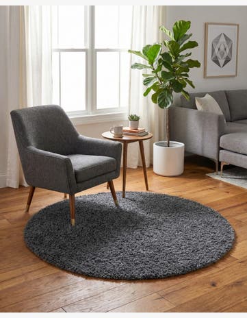 4' x 4' Zermatt Shag Round Rug