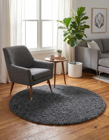 4' x 4' Zermatt Shag Round Rug