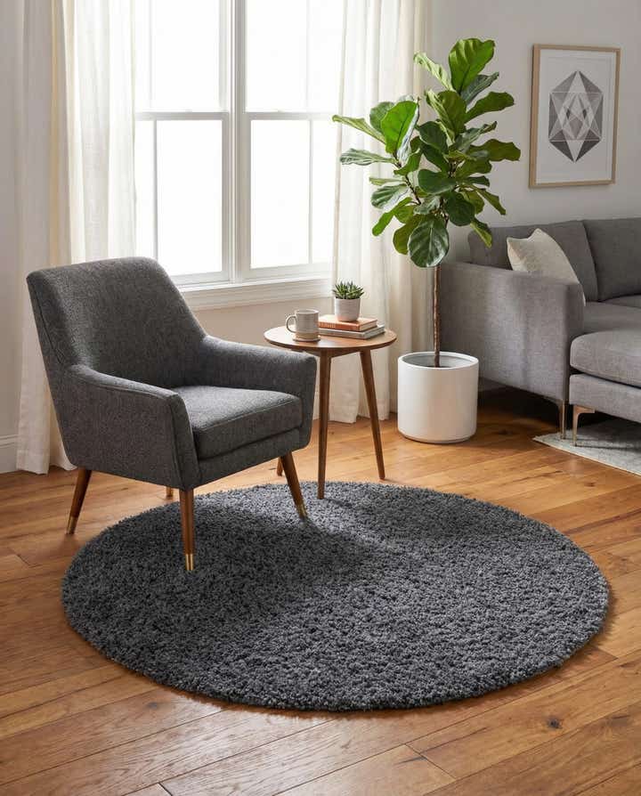 4' x 4' Zermatt Shag Round Rug