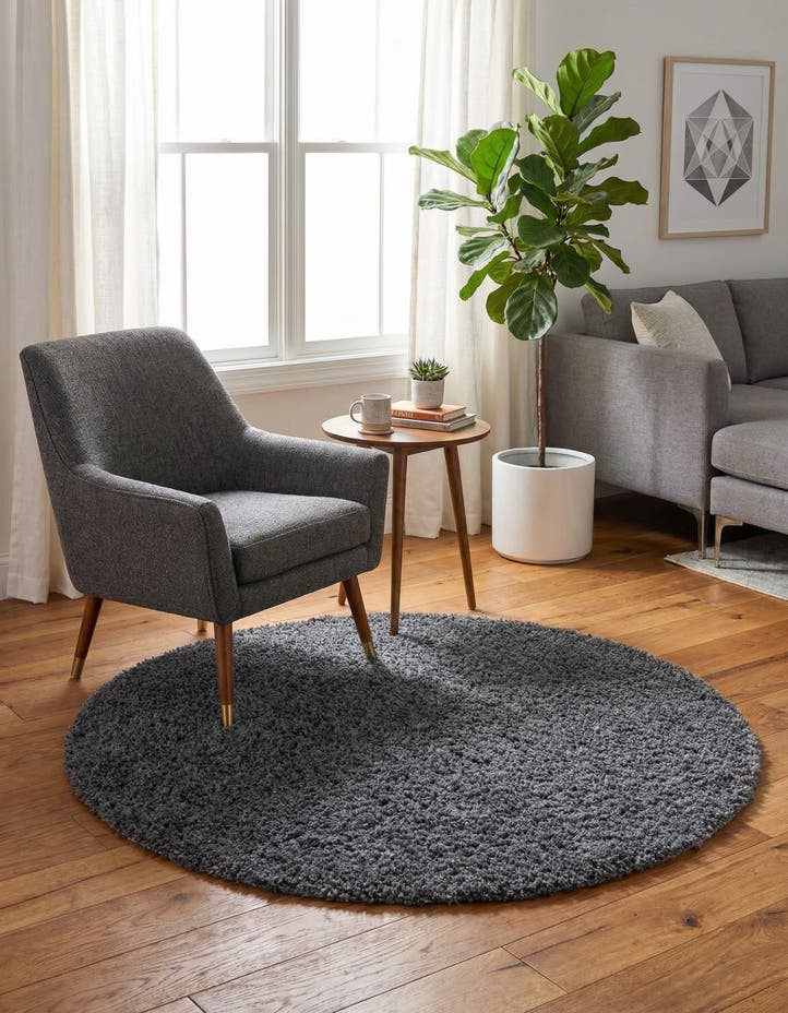 4' x 4' Zermatt Shag Round Rug