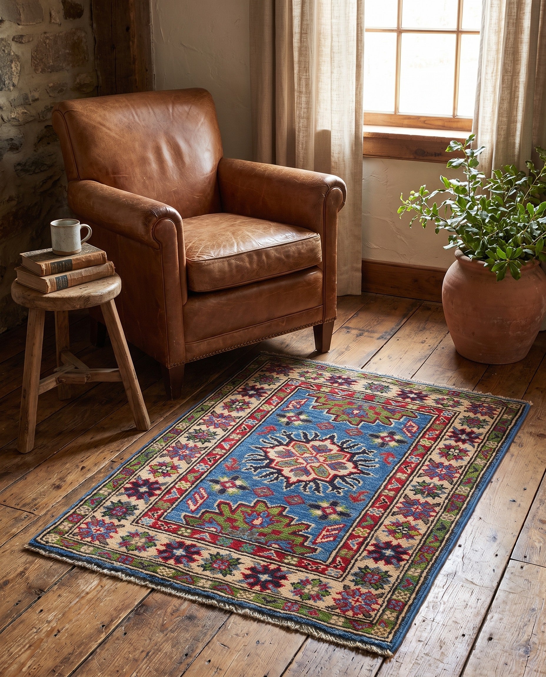 2' 2 x 2' 8 Hand Knotted Kazak Rug