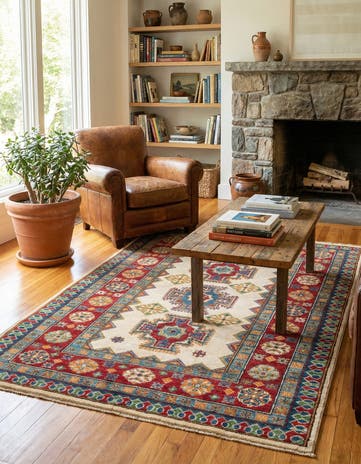 4' 1 x 6' Hand Knotted Kazak Rug