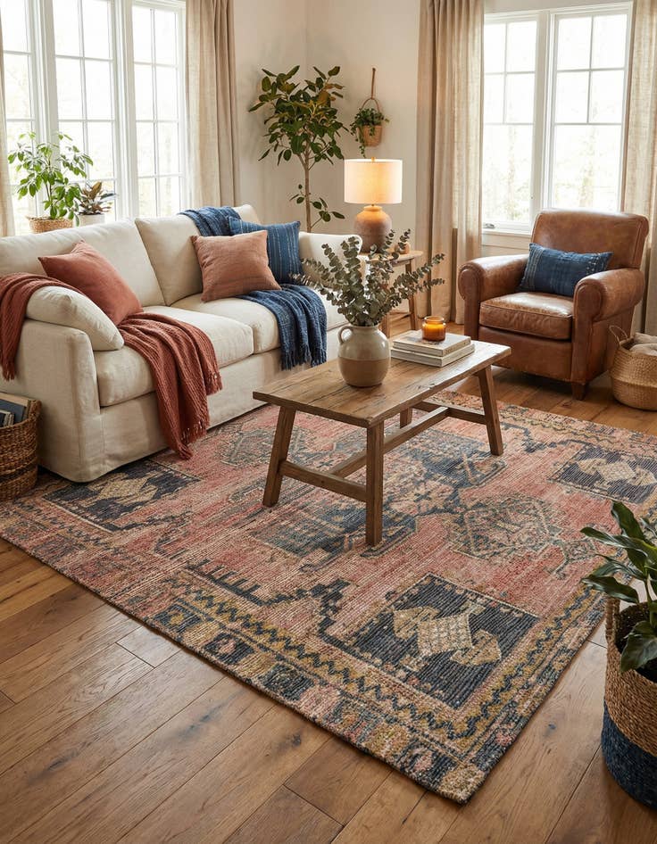 Detail image of 7' 10 x 7' 10  Hand Woven Chenille Jute Square Rug