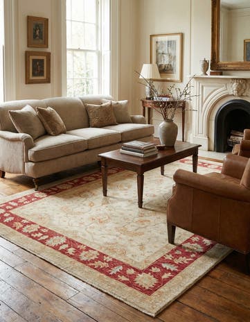 5' 9 x 7' 8 Hand Knotted Peshawar Ziegler Rug
