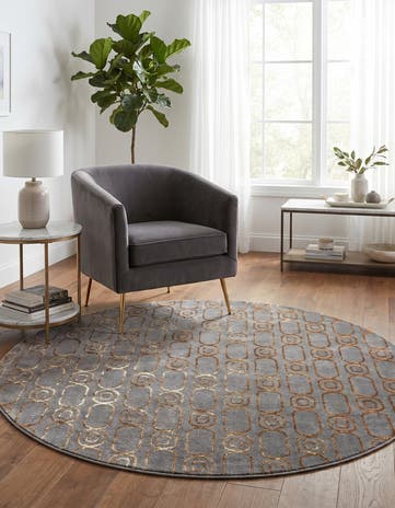 6' x 6' Vogue Geo Round Rug