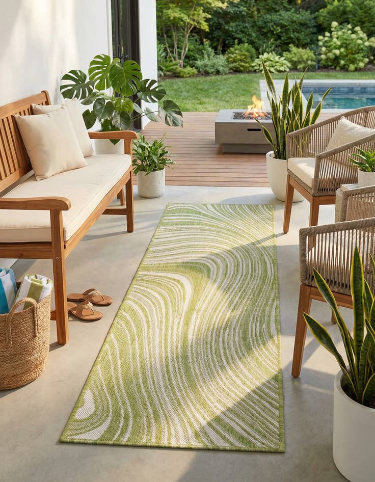 Detail image of 2' x 6'  Washable Modern Indoor / Outdoor Runner Rug