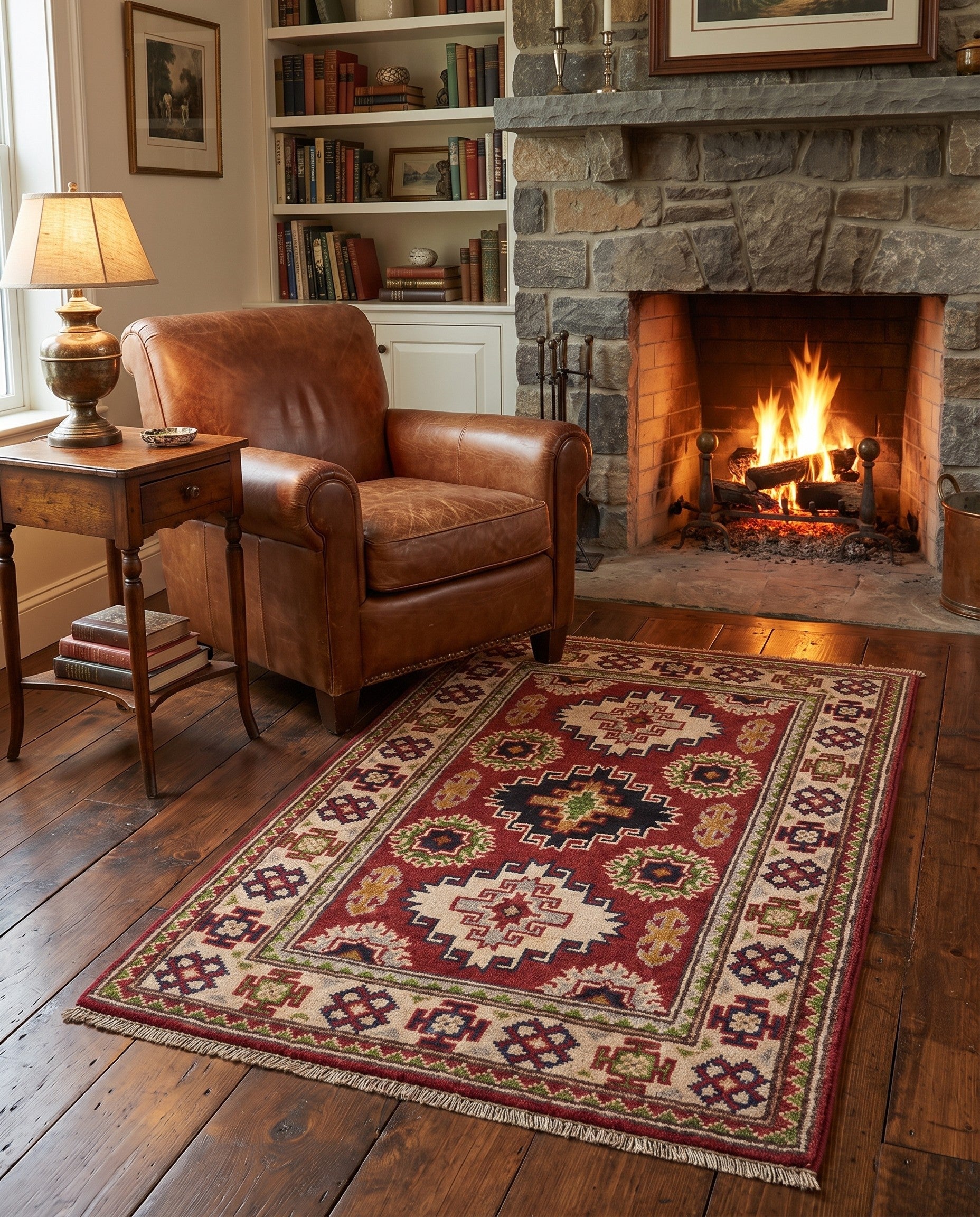 1' 10 x 3' Hand Knotted Kazak Rug