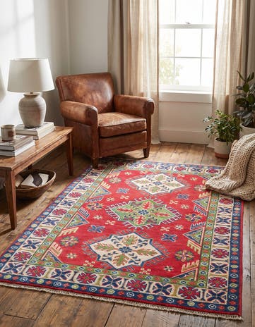 3' 2 x 4' 8 Hand Knotted Kazak Rug
