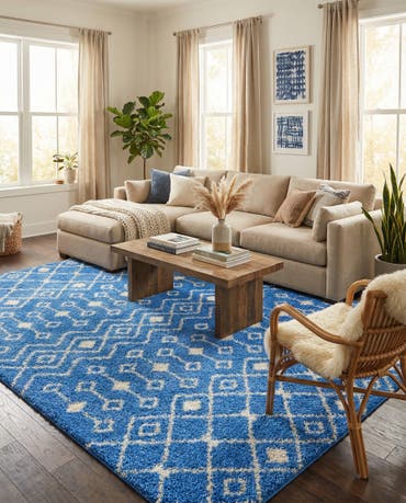  10' x 13' Moroccan Trellis Shag Rug