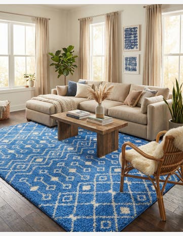 10' x 13' Moroccan Trellis Shag Rug