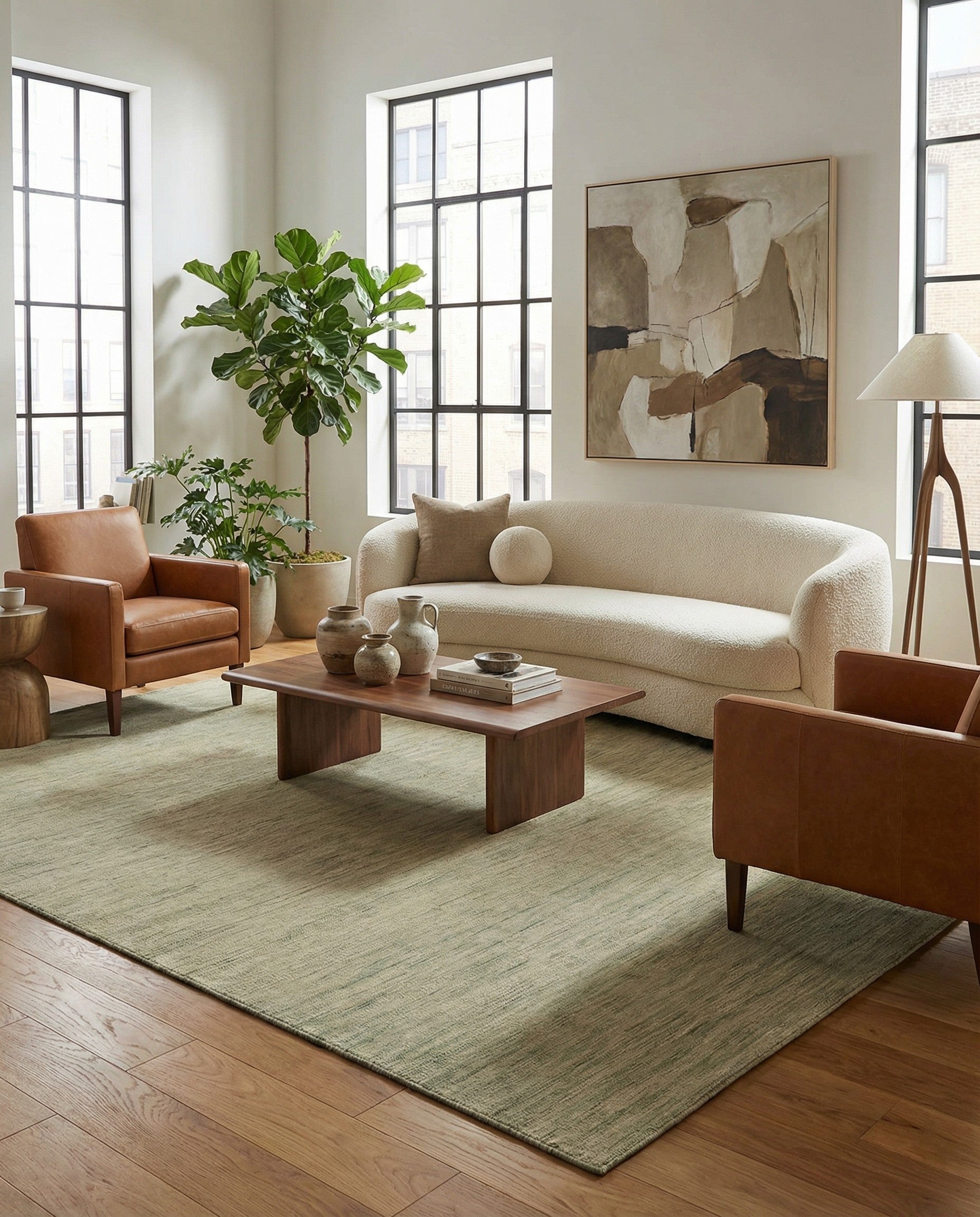 7' x 9' 5 Hand Woven Kilim Modern Wool Rug