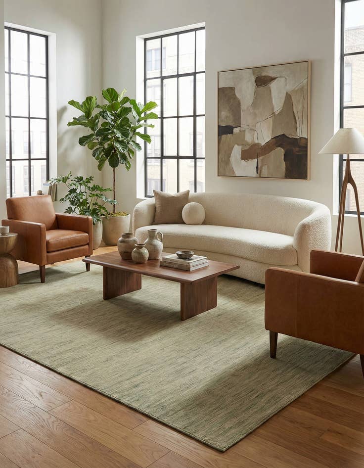 Detail image of 7' x 9' 5 Hand Woven Kilim Modern Wool Rug