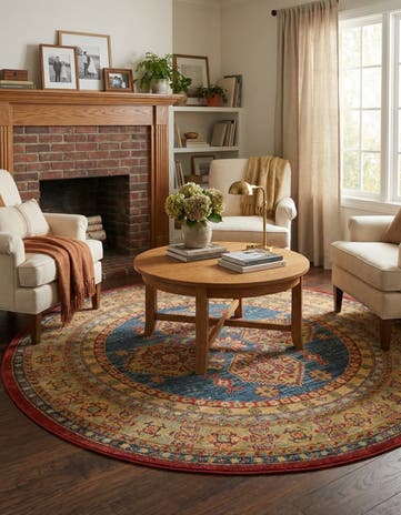 Navy Blue Sara Round Rug