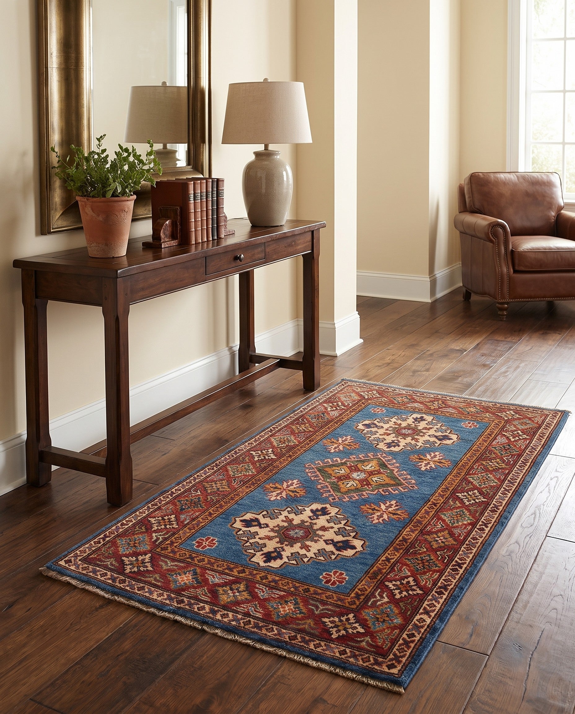 2' 7 x 4' 1 Hand Knotted Kazak Rug