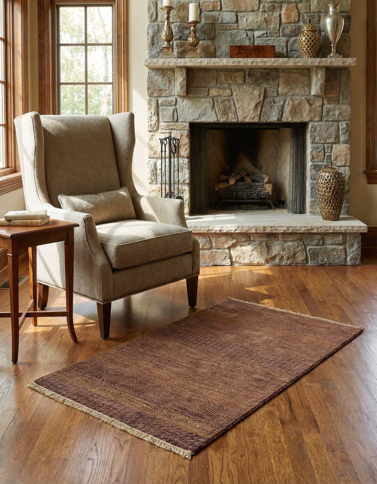 Detail image of 2' 6 x 4' 5 Hand Knotted Gabbeh Wool Rug