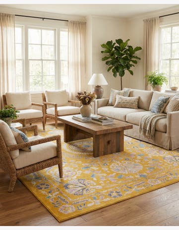 Yellow Gold Blossom Rug