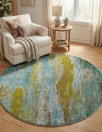 6' x 6' Washable Barcelona Round Rug