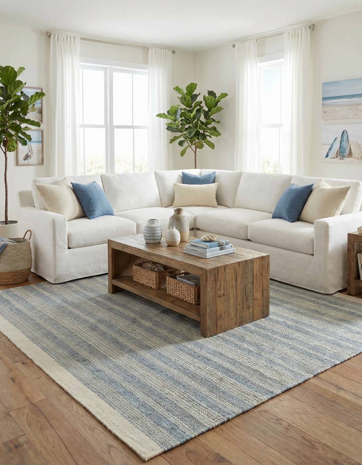 Detail image of  10' x 10'  Hand Woven Lariat Square Rug