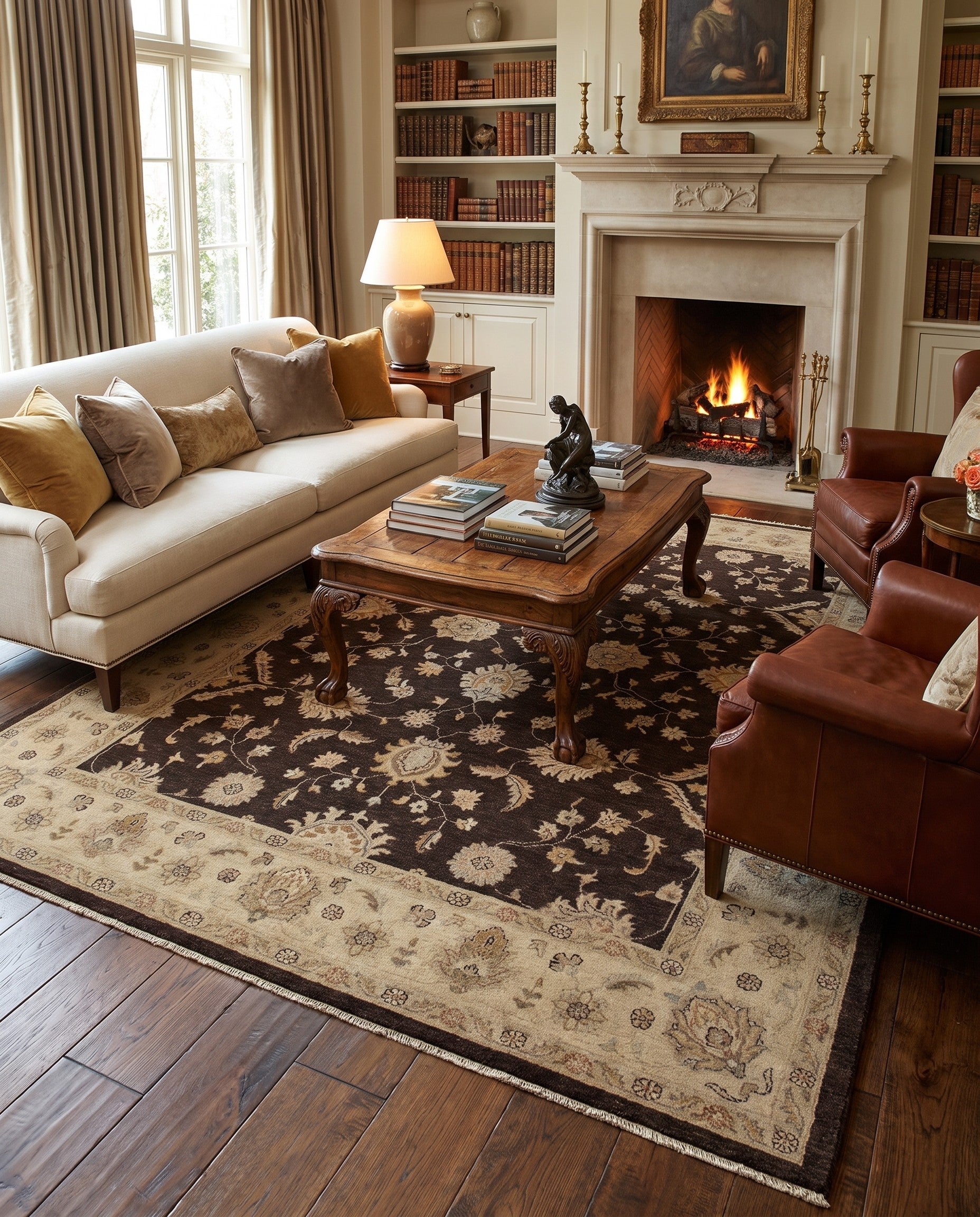 7' 10 x 10' Hand Knotted Peshawar Ziegler Rug