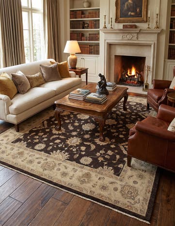 7' 10 x 10' Hand Knotted Peshawar Ziegler Rug