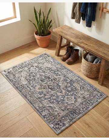 Blue and Ivory Yara Rug