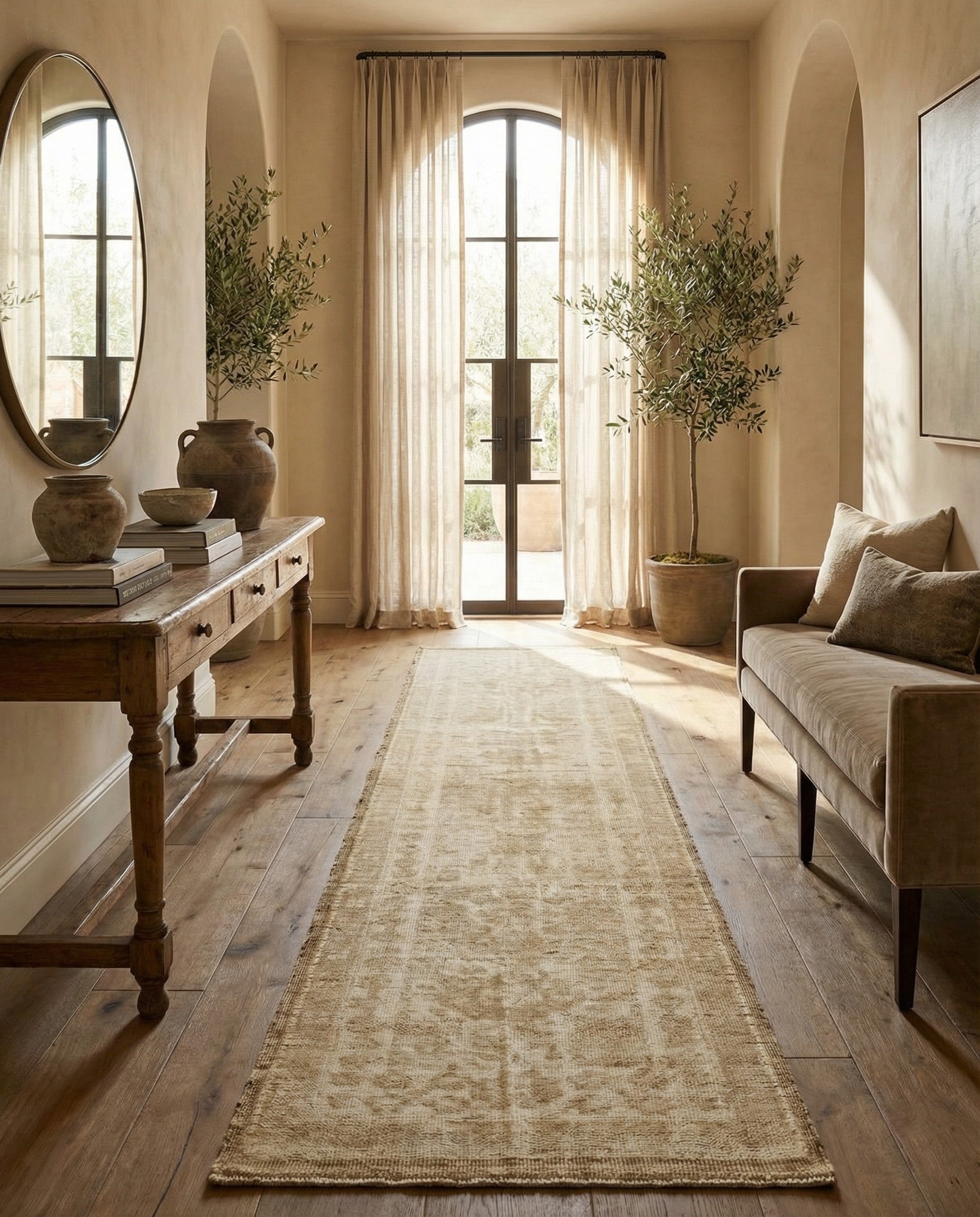 2' 8 x 10' 5 Hand Woven Oushak Wool Runner Rug