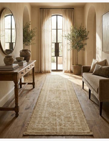 2' 8 x 10' 5 Hand Woven Oushak Wool Runner Rug