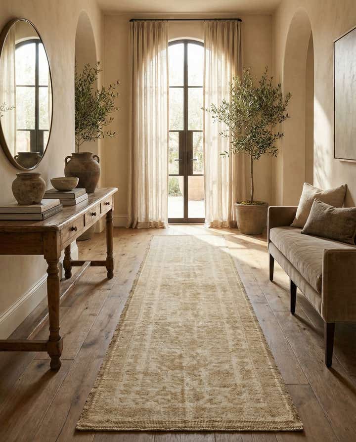 2' 8 x 10' 5 Hand Woven Oushak Wool Runner Rug