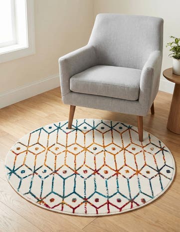 Lattice Trellis Round Rug
