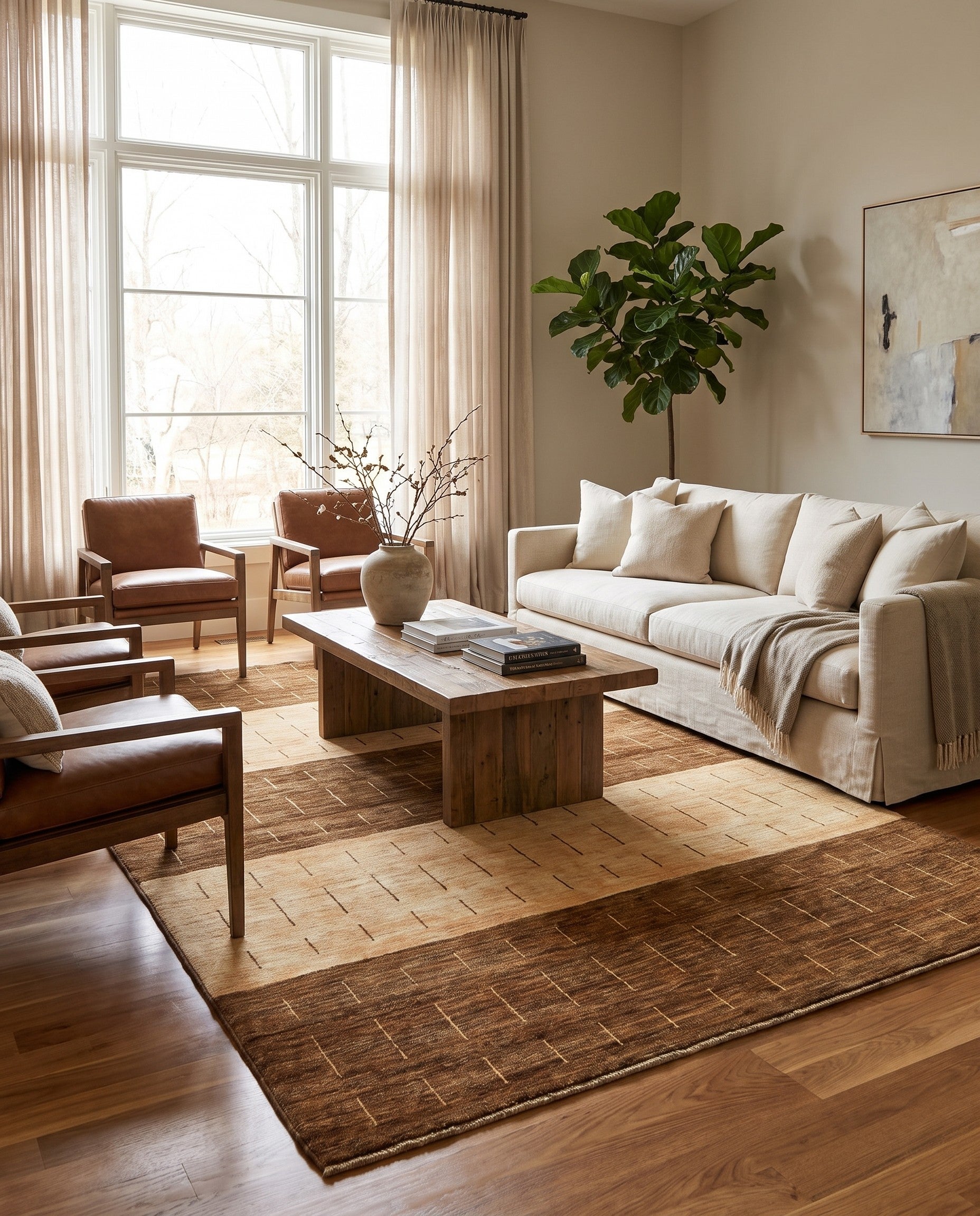 4' 10 x 6' 8 Hand Knotted Modern Ziegler Oriental Rug