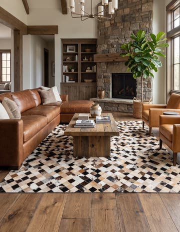8' 1 x 9' 11 Cowhide - Patchwork Rug