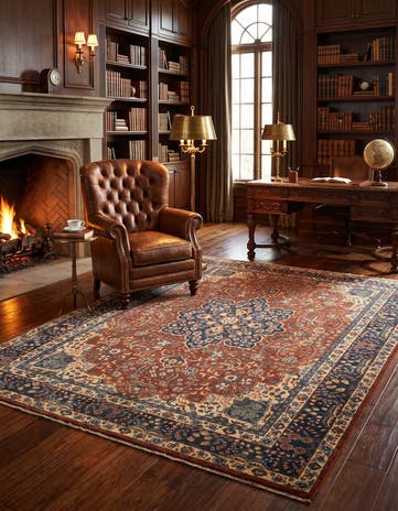 6' 10 x 9' 9 Hand Knotted Heriz Rug