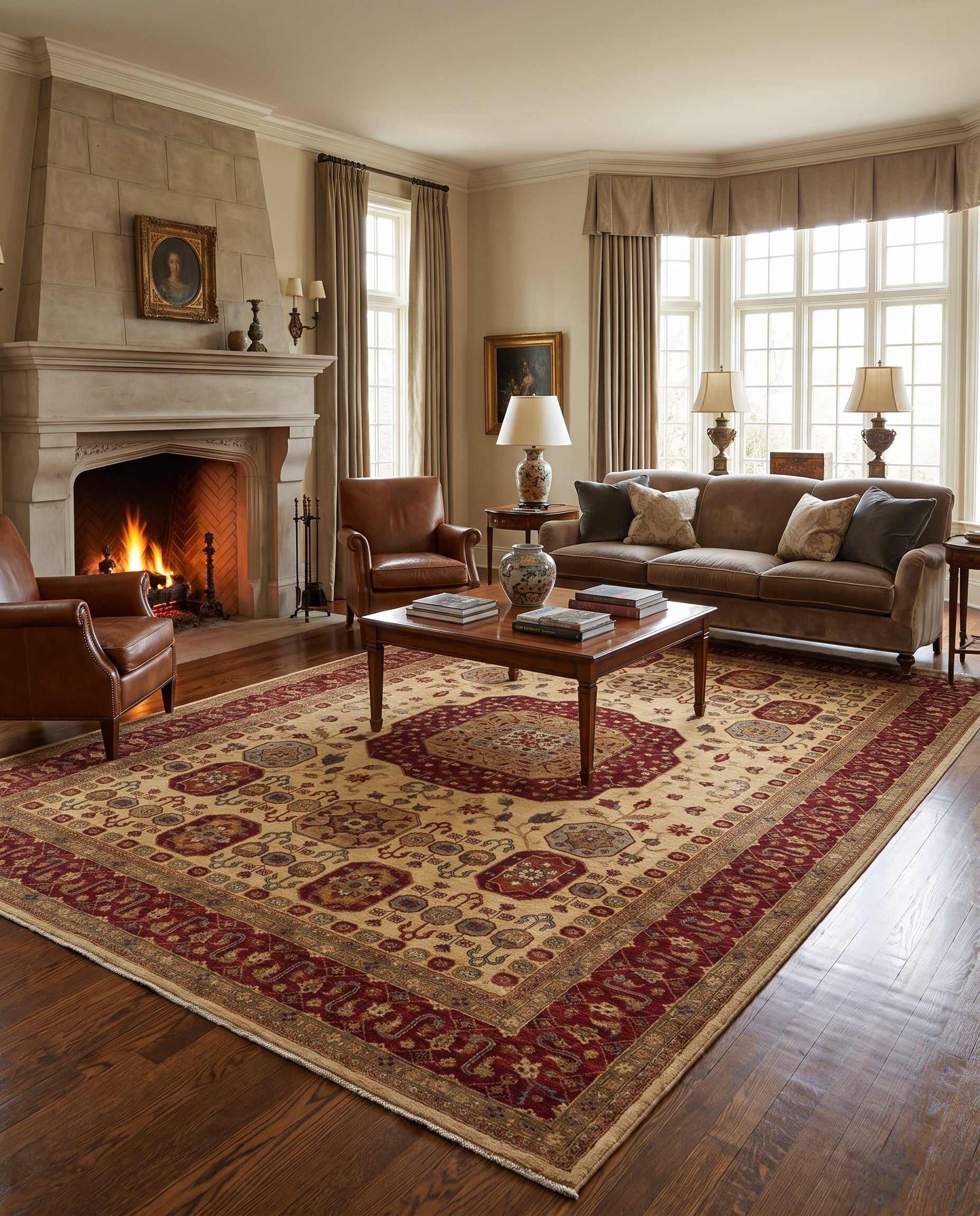 7' 10 x 11' 6 Hand Knotted Mamluk Ziegler Rug